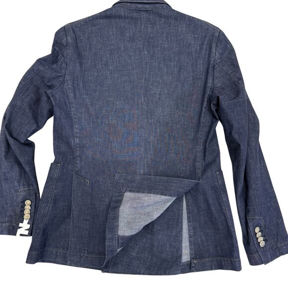 Manuel Ritz Unisex Denim-Look Sport Coat 48R EU / 38R US Blue Made in Italy NWT - Picture 5 of 7